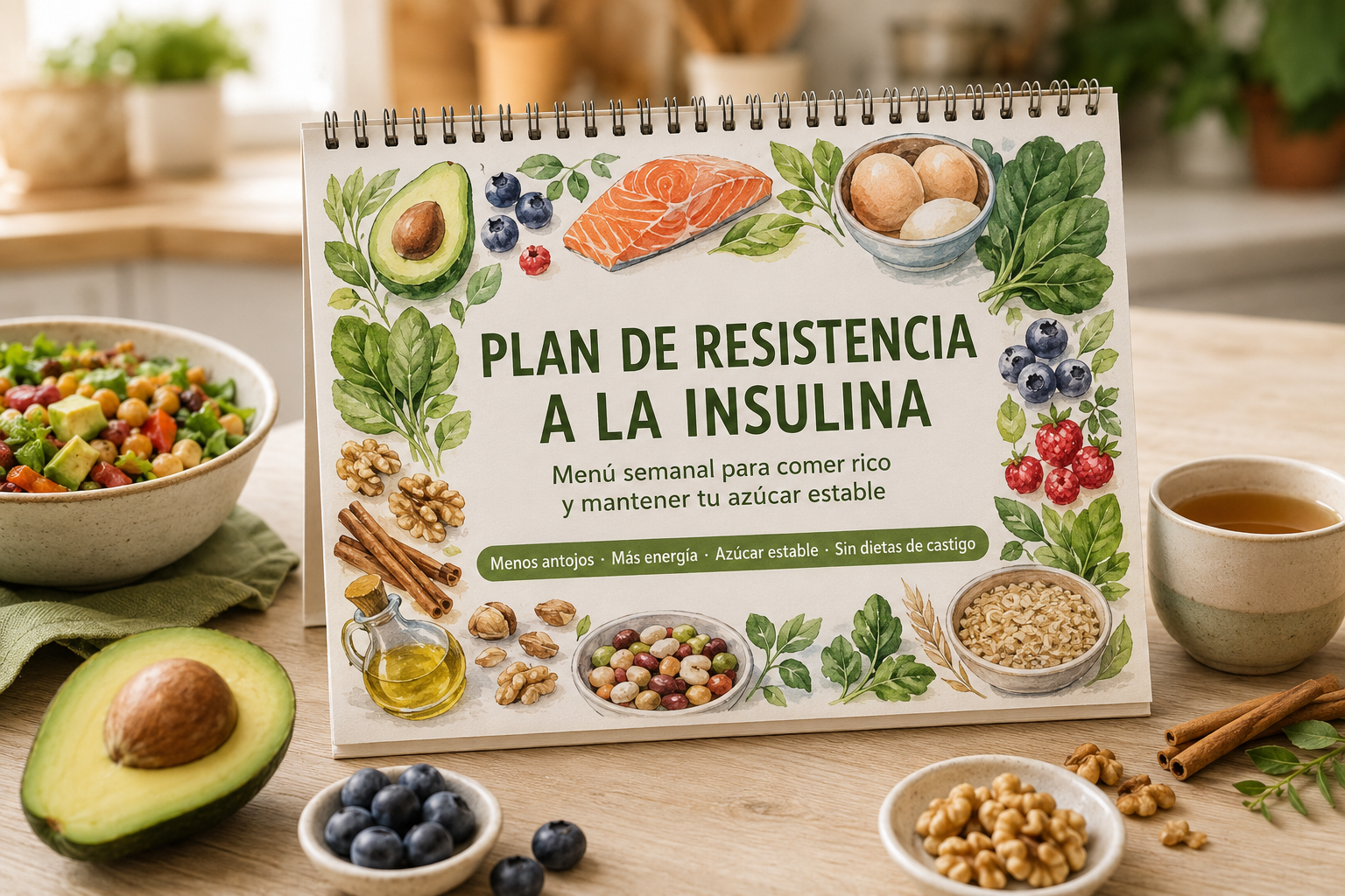 Plan de Resistencia a la Insulina: menú semanal saludable para el azúcar estable, de Rocío Cabrera