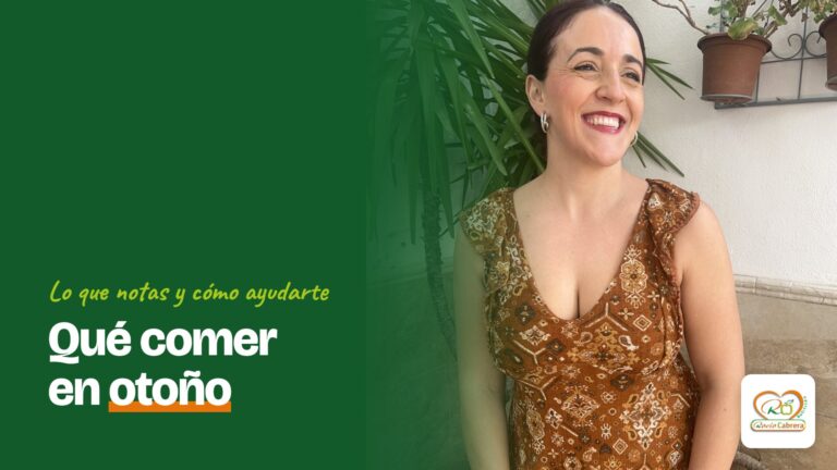Rocío Cabrera, nutricionista, junto al título Qué comer en otoño